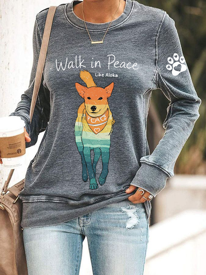 Caminhada das mulheres para a paz como Aloka poliéster cintura moletom