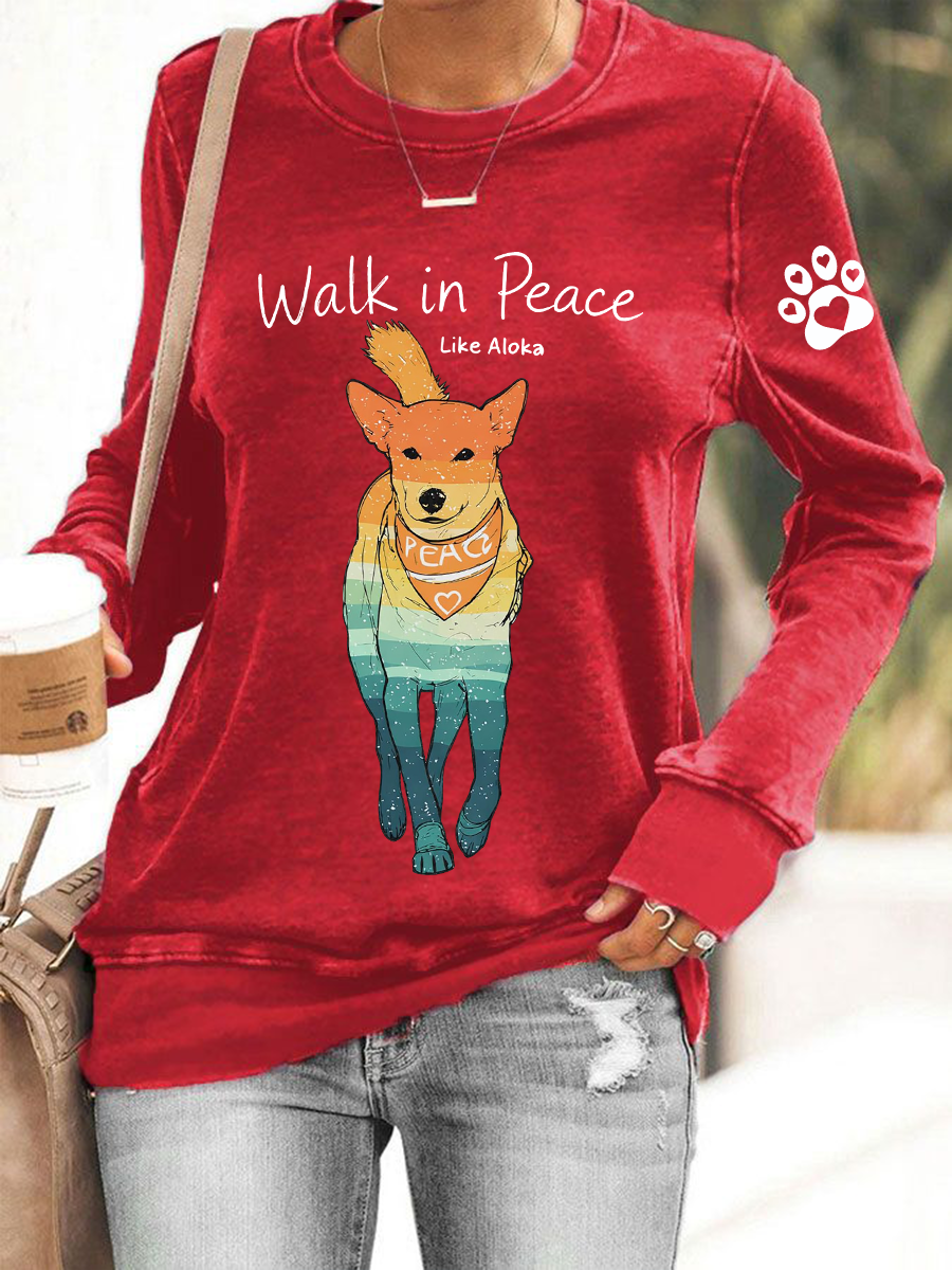 Caminhada das mulheres para a paz como Aloka poliéster cintura moletom