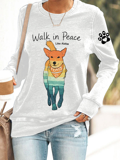 Caminhada das mulheres para a paz como Aloka poliéster cintura moletom