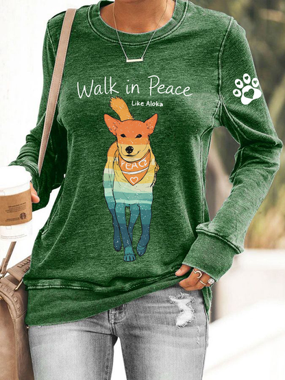 Caminhada das mulheres para a paz como Aloka poliéster cintura moletom