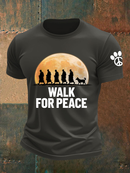 Camiseta de manga curta Masculina Walk For Peace