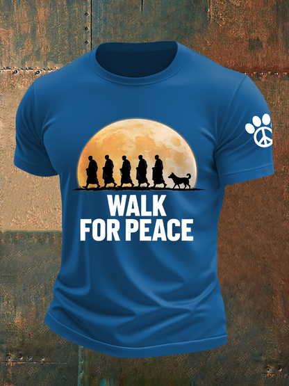 Camiseta de manga curta Masculina Walk For Peace