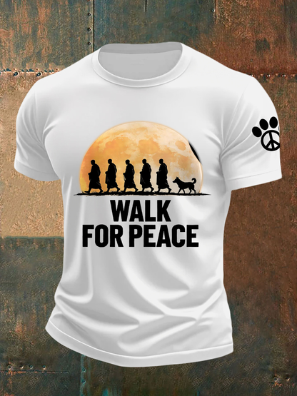 Camiseta de manga curta Masculina Walk For Peace