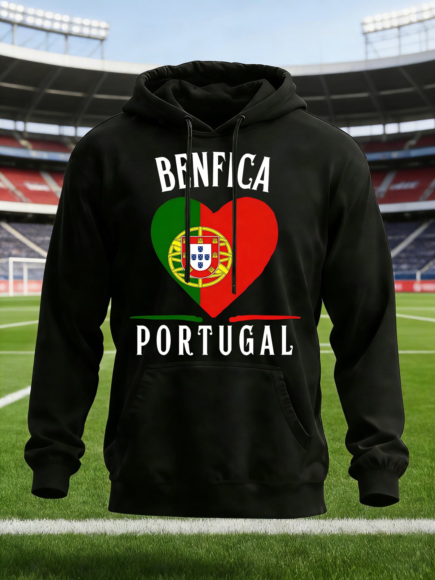 Camisola Com Capuz Estampada Equipa de Futebol Benfica Masculino