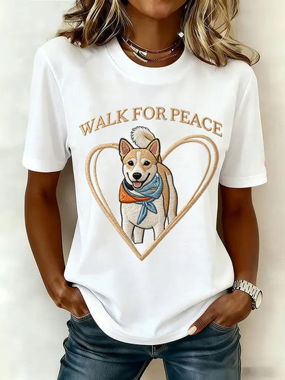 Caminhar das mulheres para a paz Aloka impresso t-shirt