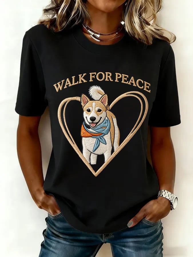 Caminhar das mulheres para a paz Aloka impresso t-shirt