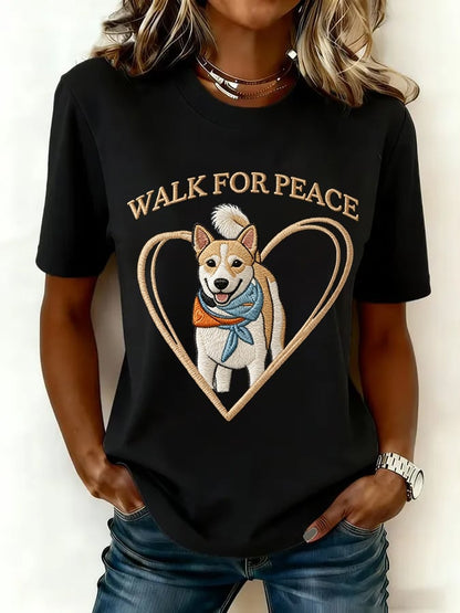 Caminhar das mulheres para a paz Aloka impresso t-shirt
