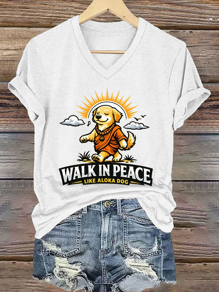 Camiseta Feminina Caminhada Pela Paz Manga Curta