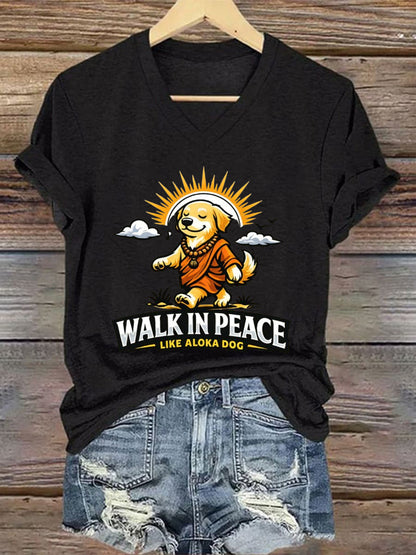 Camiseta Feminina Caminhada Pela Paz Manga Curta