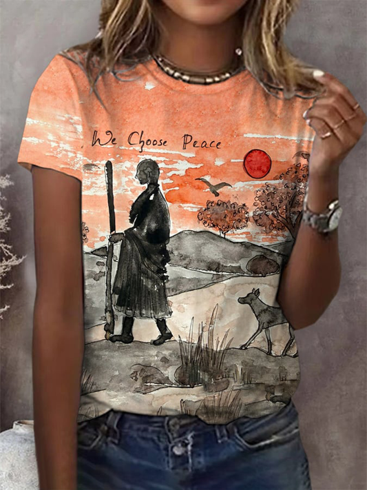 Camiseta de manga curta Walk For Peace feminina
