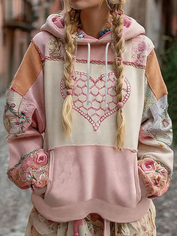 Dia dos Namorados das mulheres Coração Imprimir Casual Hoodie