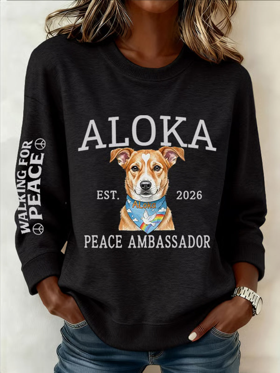 Camisola de impressão Walk For Peace das mulheres