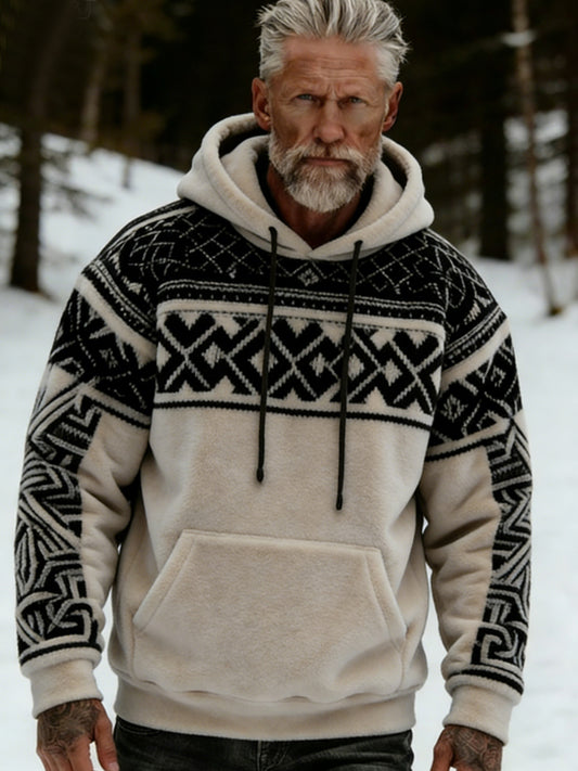 Viking arte celta pelúcia capuz de flanela masculino