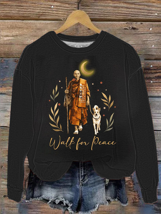 Camisola de impressão Walk For Peace das mulheres