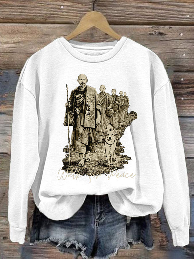 Camisola de impressão Walk For Peace das mulheres