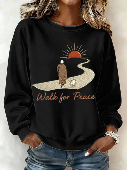 Camisola de impressão Walk For Peace das mulheres