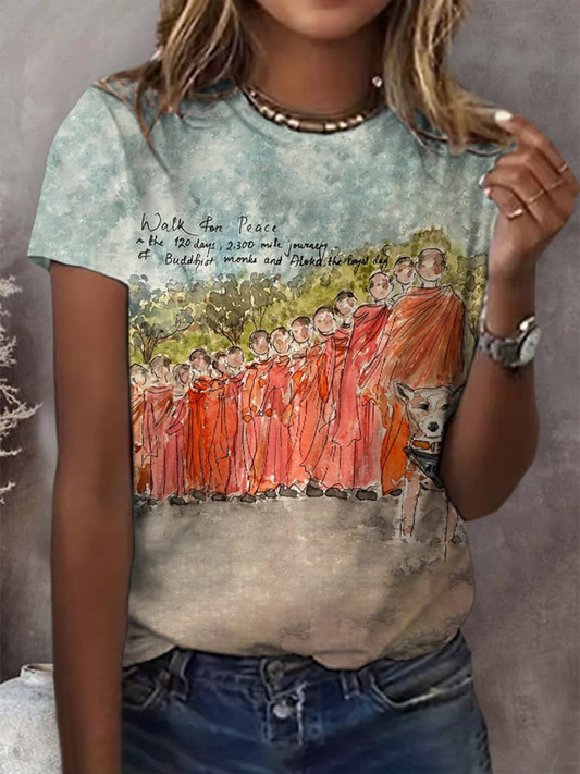 Camiseta de manga curta Walk For Peace feminina