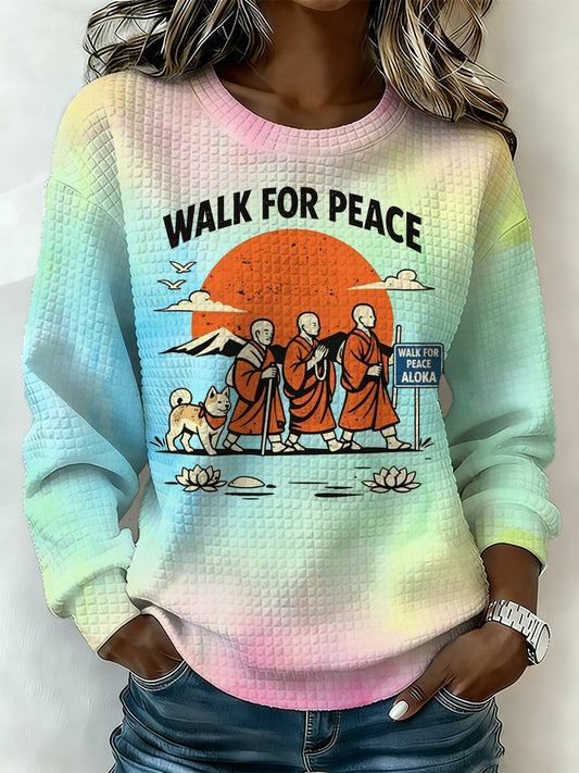 Camisola das mulheres com "Walk For Peace" Element Print