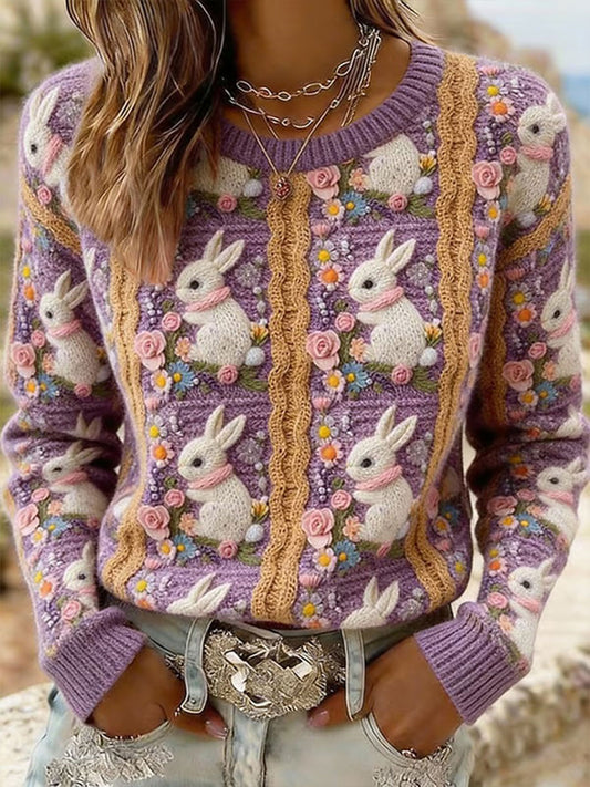 Coelho feminino Floral Print Casual Top