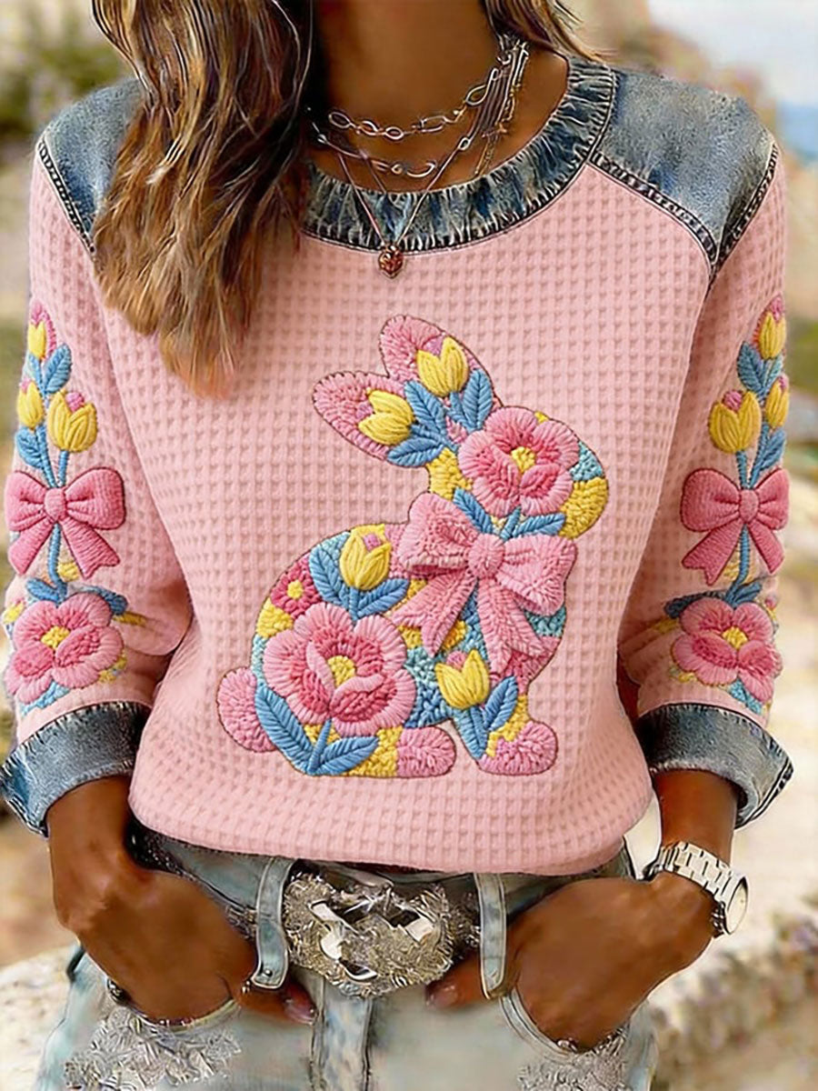 Coelho feminino Floral Print Casual Top