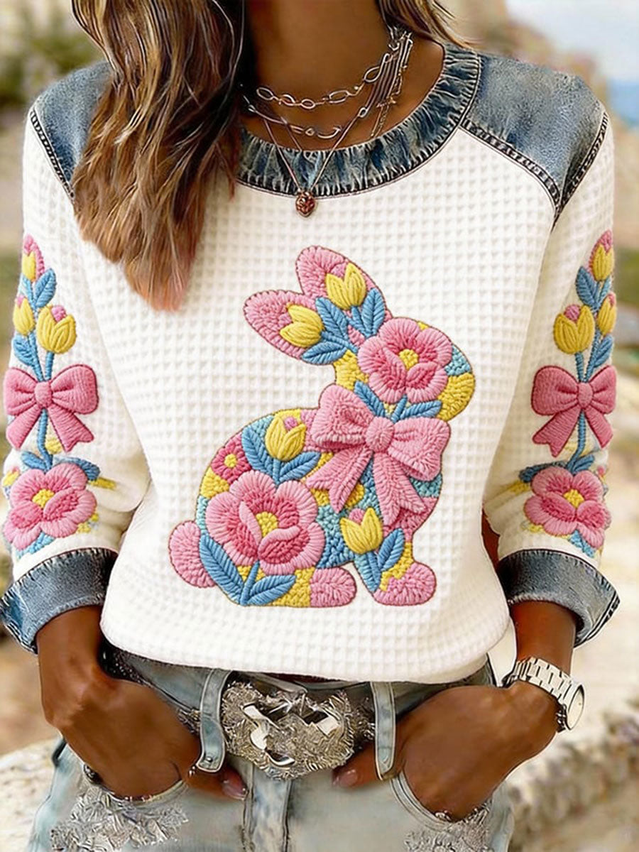 Coelho feminino Floral Print Casual Top