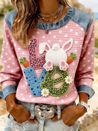 Coelho feminino Floral Print Casual Top