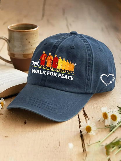 Caminhada Pela Paz Monges Com Chapéu De Cão Aloka