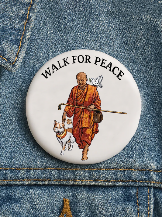 Unisex Walk For Peace Print Broche