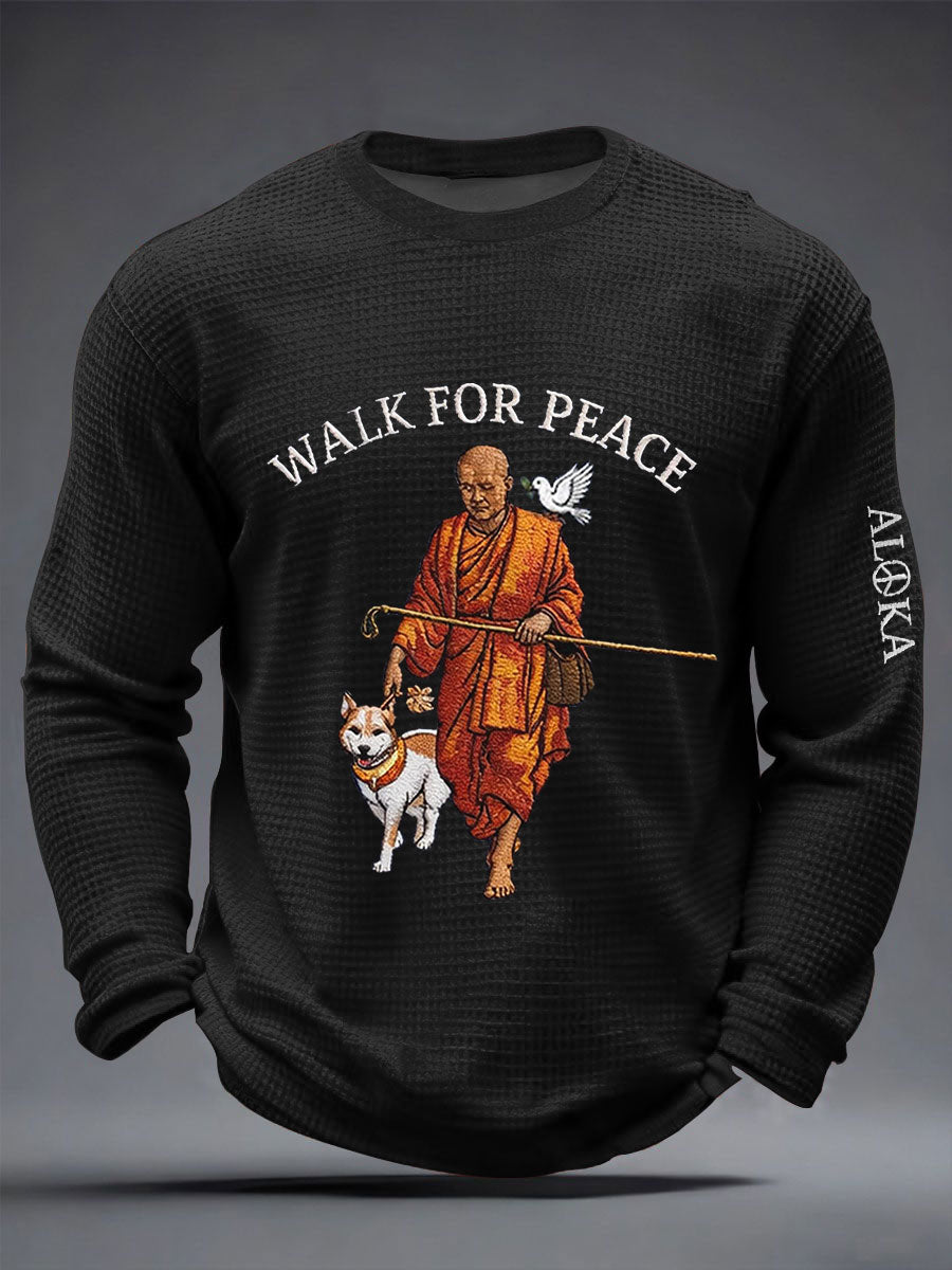 Camiseta Masculina Caminhada pela Paz Waffle Manga Longa