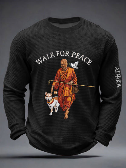 Camiseta Masculina Caminhada pela Paz Waffle Manga Longa