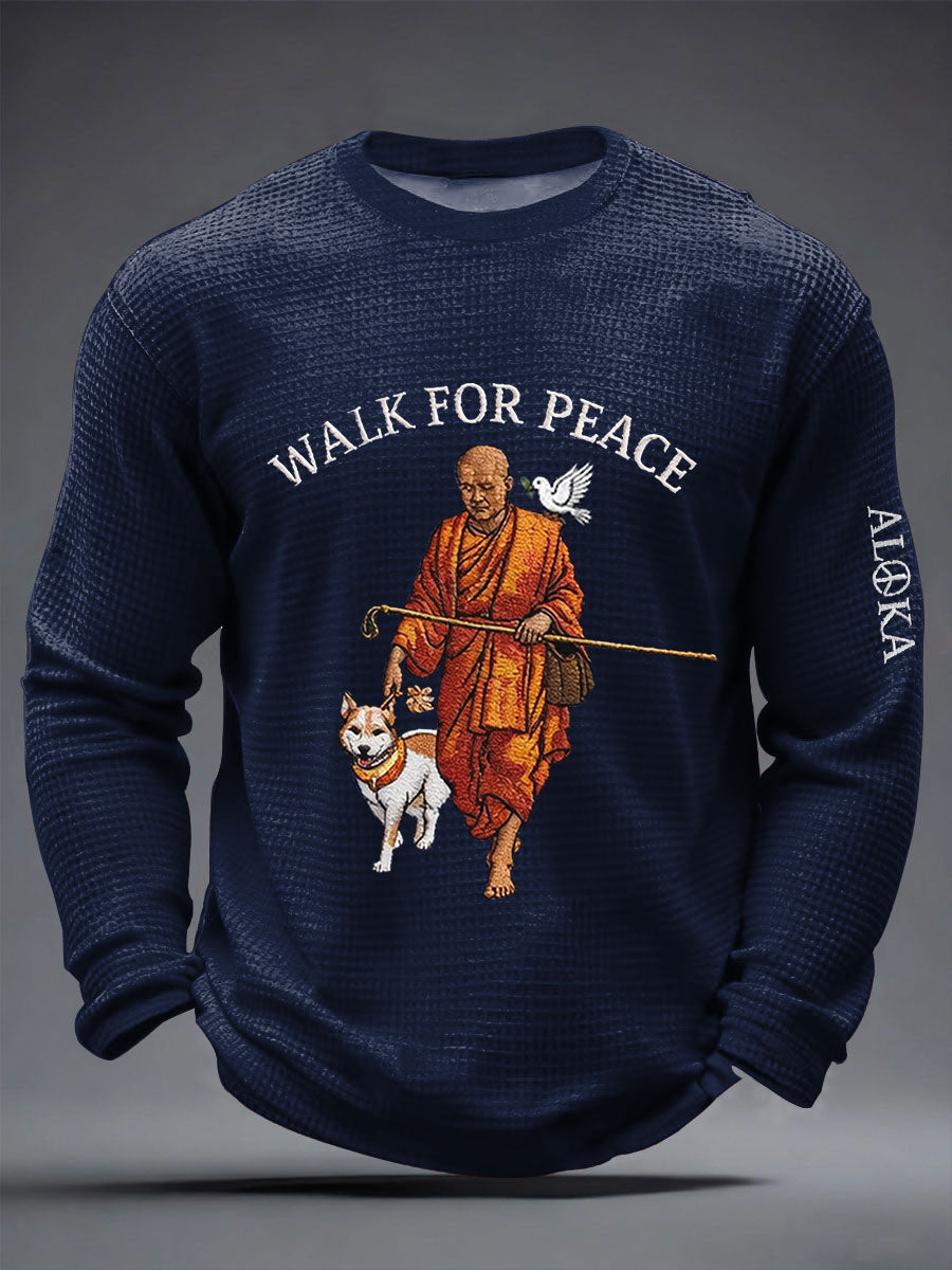 Camiseta Masculina Caminhada pela Paz Waffle Manga Longa