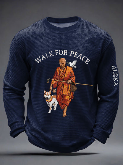 Camiseta Masculina Caminhada pela Paz Waffle Manga Longa