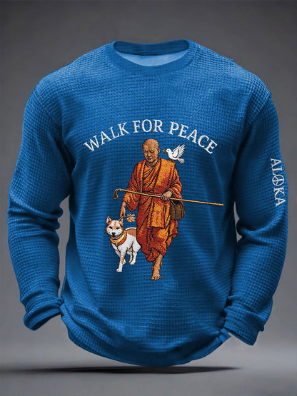 Camiseta Masculina Caminhada pela Paz Waffle Manga Longa