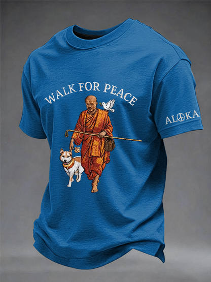 Camiseta de manga curta Masculina Walk For Peace