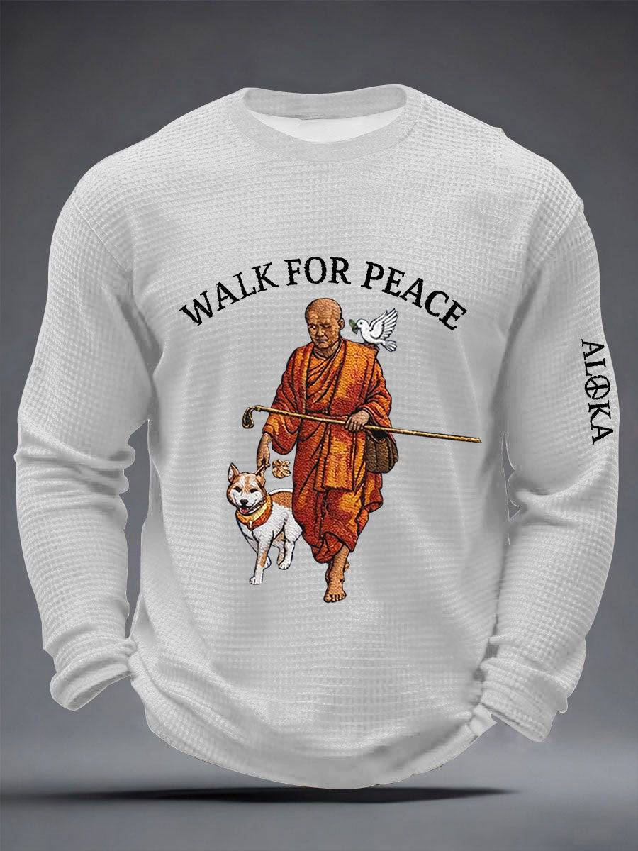 Camiseta Masculina Caminhada pela Paz Waffle Manga Longa
