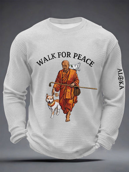 Camiseta Masculina Caminhada pela Paz Waffle Manga Longa