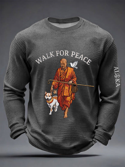 Camiseta Masculina Caminhada pela Paz Waffle Manga Longa