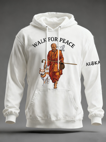 Caminhada para a paz Hoodie de ombro grande com bolsos dos homens