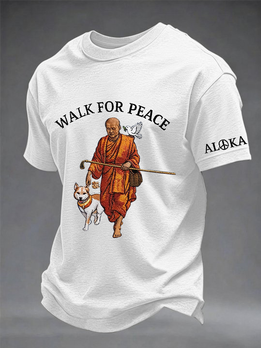 Camiseta de manga curta Masculina Walk For Peace