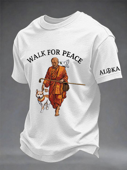 Camiseta de manga curta Masculina Walk For Peace