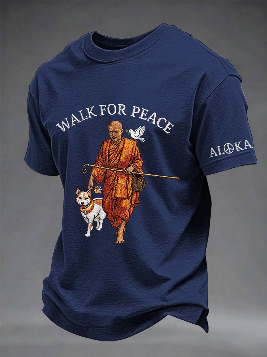 Camiseta de manga curta Masculina Walk For Peace