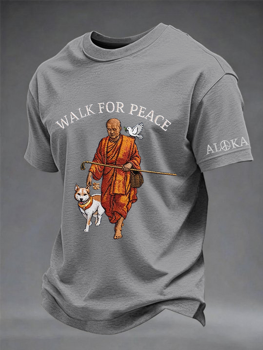 Camiseta de manga curta Masculina Walk For Peace