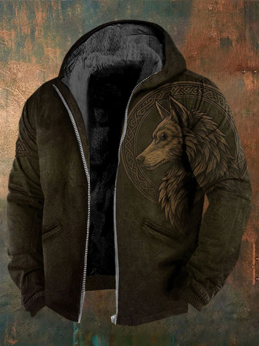 Viking velo dos homens forrado jaqueta