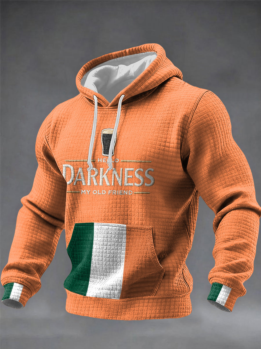 Men's Hello Darkness Hoodie de algodão xadrez do meu velho amigo