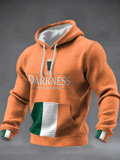 Men's Hello Darkness Hoodie de algodão xadrez do meu velho amigo