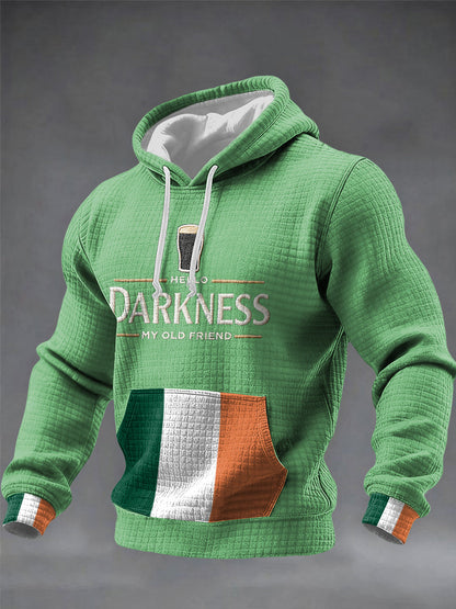 Men's Hello Darkness Hoodie de algodão xadrez do meu velho amigo