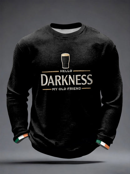 Camiseta Masculina Hello Darkness My Old Friend Waffle Manga Longa