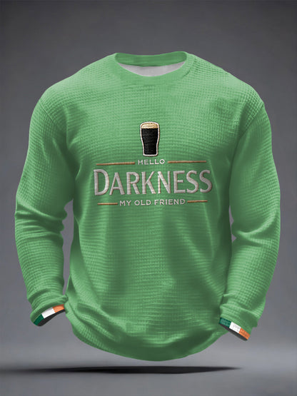 Camiseta Masculina Hello Darkness My Old Friend Waffle Manga Longa