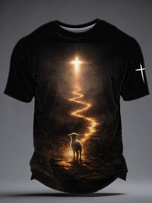 Camiseta masculina com estampa de fé
