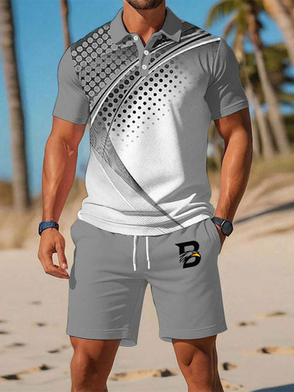 Terno Casual Business de manga curta masculino